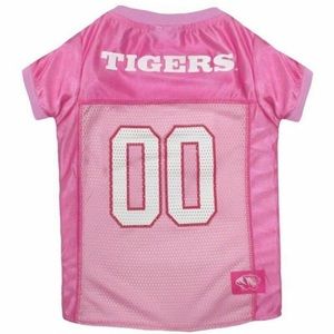 NEW Dog Jersey MU Tigers SEC Pink Football Shirt Pet Outfit College Wear Large L